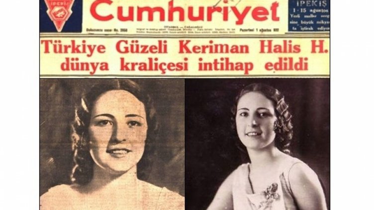 ПРЕЗ 1932 Г. ПРОСВЕТСКИ ОРИЕНТИРАНИЯТ "ДЖУМХУРИЕТ" СТАВА СЪОРГАНИЗАТОР на четвъртия конкурс за красота в Турция. Новината за събитието излиза на цяла страница в изданието от 1 август 1932 г.