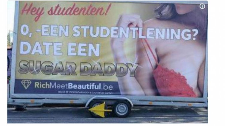 Рекламна кампания към студентки: Подобрете живота си, като излизате с „татенца“