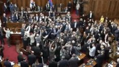 Здрав бой в парламента в Сърбия