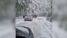 Първият сняг блокира прохода "Петрохан" (ВИДЕО)