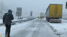 Снегът пак ни изненада! Затвориха АМ "Тракия" и проходите за камиони 