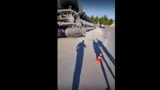 Американски тир с танк се преобърна, Динко отказа да помогне (ВИДЕО)