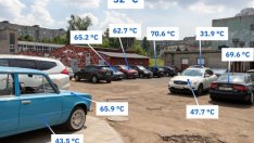 Експериментът: Как се нагряват на слънце различните по цвят автомобили?