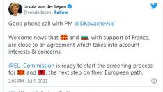 Урсула фон дер Лайен: България и Северна Македония са близо до споразумение