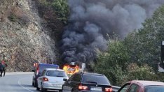 Бус се запали край Велинград