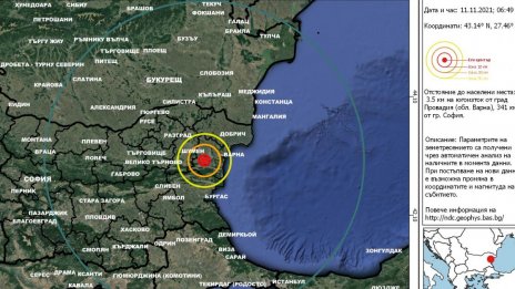 Трус разлюля Провадия тази сутрин