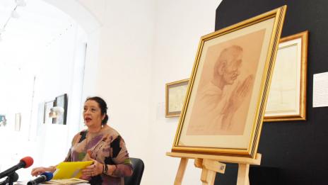 Портрет на Махатма Ганди, нарисуван от Борис Георгиев, показаха в ГХГ във Варна