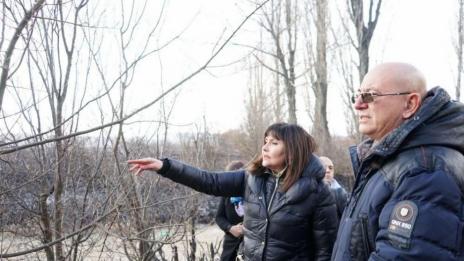 Екоминистърът провери щетите от пожара в Драгоманското блато