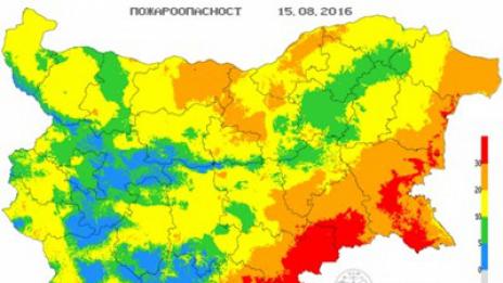 Опасност от пожари в пет области