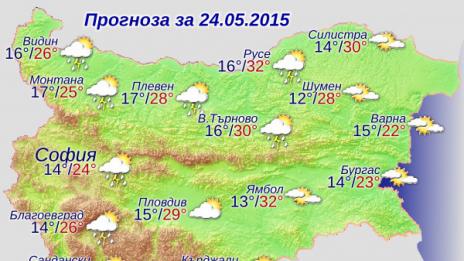 Облачно и топло ще е утре, може и да превали