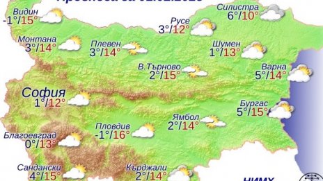 Температури до 15 градуса в днешния ден