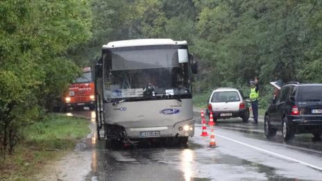 Автобус и кола се удариха на пътя Симитли - Банско