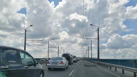 Огромно задръстване на Аспаруховия мост (СНИМКИ)