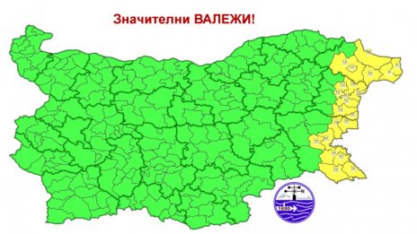 Обявиха жълт код за валежи във Варна