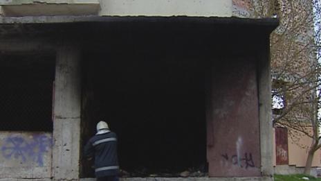 Пожар горя в изоставена сграда