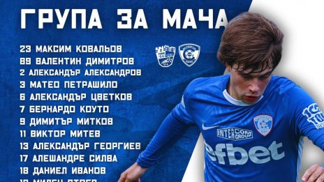 Николай Киров определи групата на Спартак за мача с Берое