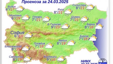 Новата седмица започва с облаци и дъжд