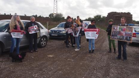 Протестират пред ферма за норки