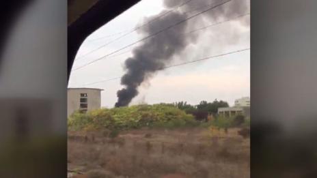 Пожар избухна в изоставената сграда на бившия Винпром в Нова Загора