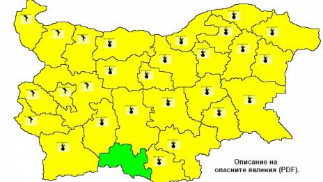 Жълт код за горещо време в 20 области днес