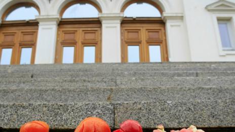 Пак посрещнаха депутатите с домати