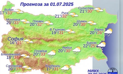 Какво време ни очаква на 1 юли?