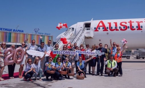 Летище Варна отбеляза 20 години полети на Austrian Airlines, свързващи Българското Черноморие със света