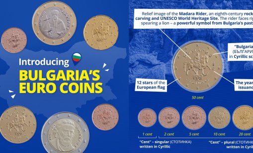 Лагард представи дизайна на българските евромонети с номинал 1, 2, 5, 10, 20 и 50 евроцента