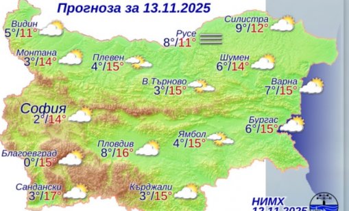 Какво време ни очаква в четвъртък?