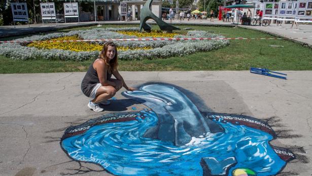 3D рисунка на входа на Морската градина (СНИМКИ)