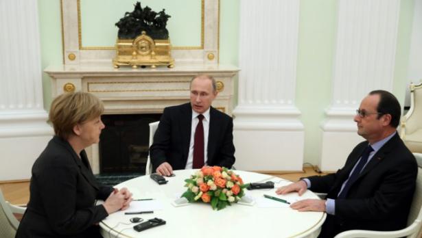 Меркел, Путин и Оланд обсъдиха мира в Украйна