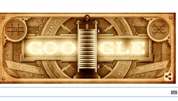 Google почита Алесандро Волта