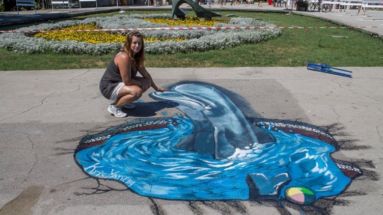 3D рисунка на входа на Морската градина (СНИМКИ)