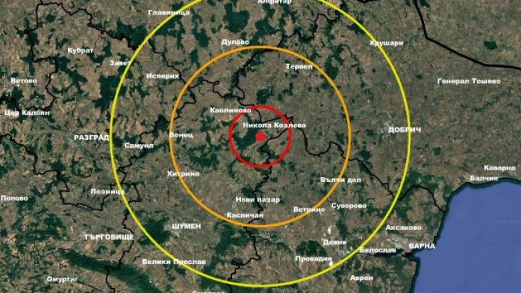 3 по Рихтер недалеч от Варна