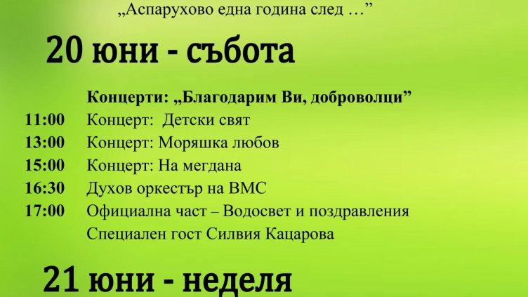 "Аспарухово една година след..."