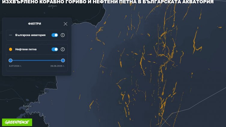 Над 170 петна от нефт са открити в българската акватория на Черно море за година