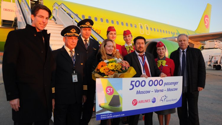 Летището посрещна половинмилионния пътник по линията Москва - Варна - Москва