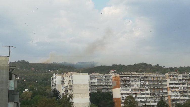 Осем екипа огнеборци гасят пожара до Каменар