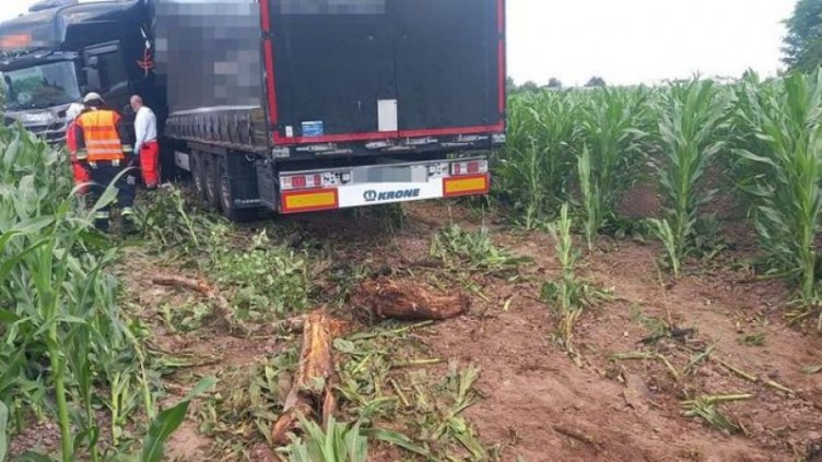 Пиян наш тираджия влетя в нива в Германия, намериха го да спи в кабината