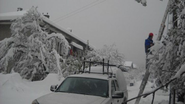 Екипи на Енергото отстраняват повреди по мрежата в лошото време