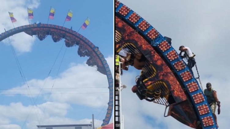 8 души висяха от увеселително влакче с главата надолу с часове