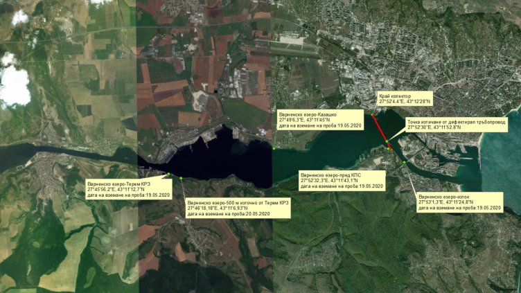 Липса на кислород и амониев азот са убили рибата във Варненското езеро