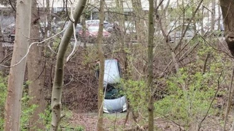 Кола падна в Перловската река (СНИМКА)