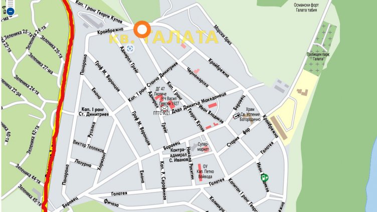 От понеделник затварят участък от пътя от кв. „Аспарухово“ за кв. „Галата“