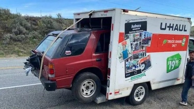 Ето как не бива да се транспортира повреден SUV. Безумни СНИМКИ