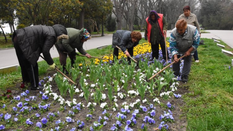 Освежават цветните лехи в Морската градина