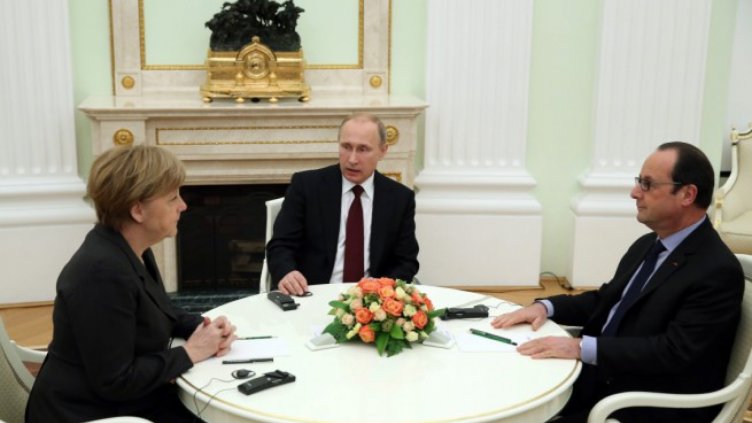 Меркел, Путин и Оланд обсъдиха мира в Украйна