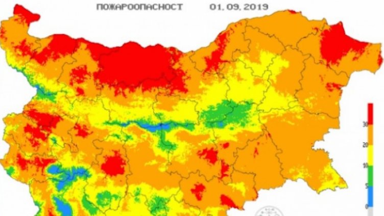 Опасност от пожари има на места в 21 области на страната