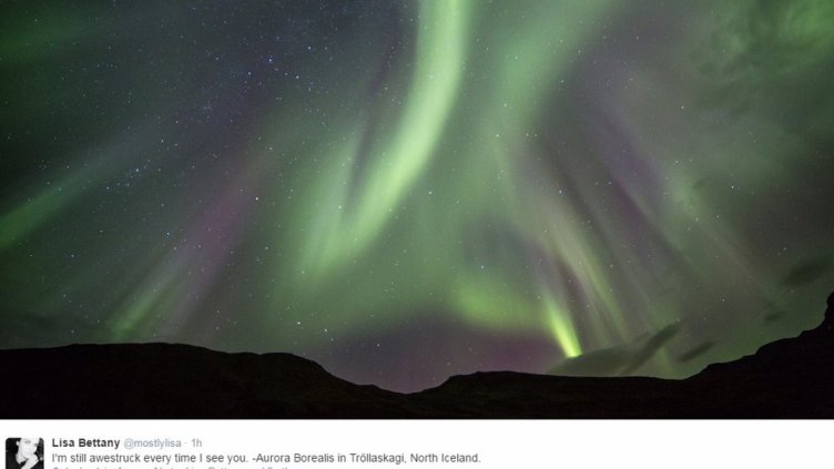 В Рейкявик изгасиха уличните светлини заради Северното сияние (Видео) 