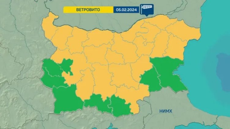 Обявиха жълт код за силен вятър във Варна на 5 февруари